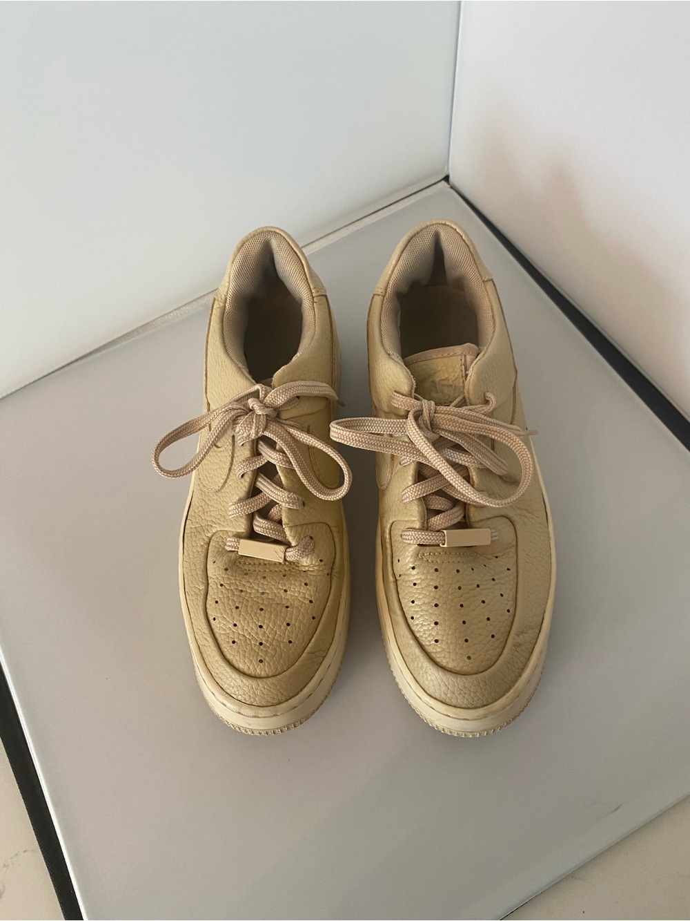 Nike Women’s Air Force 1 desert ore Low-Top Sneakers in Light Beige size 8